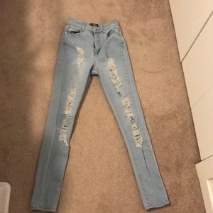 Fashion Nova Light blue skinny jeans size 5/6